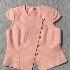 Tahari Elegant Pink Blazer with Asymmetric Button Design 12P